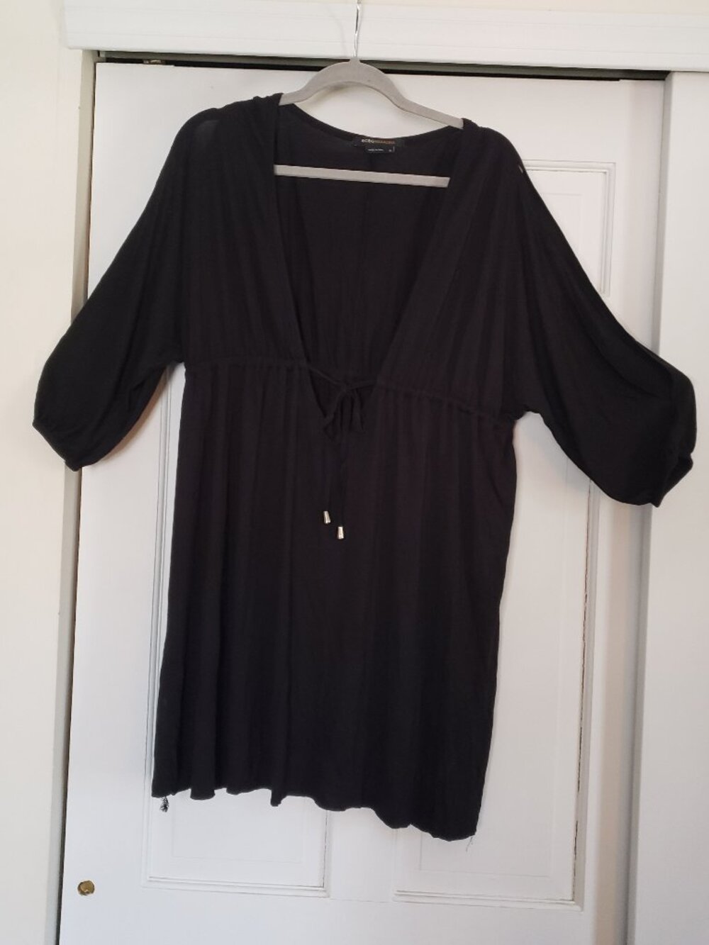 BCBG Maxazria Black Jersey Beach Cover Up - XL